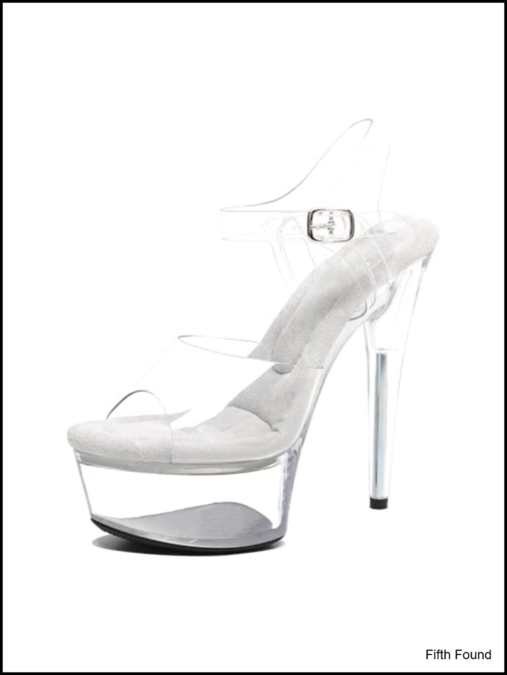 6in Clear Platform Stiletto Heels Ankle Strap Pole Dance Exotic Sandals
